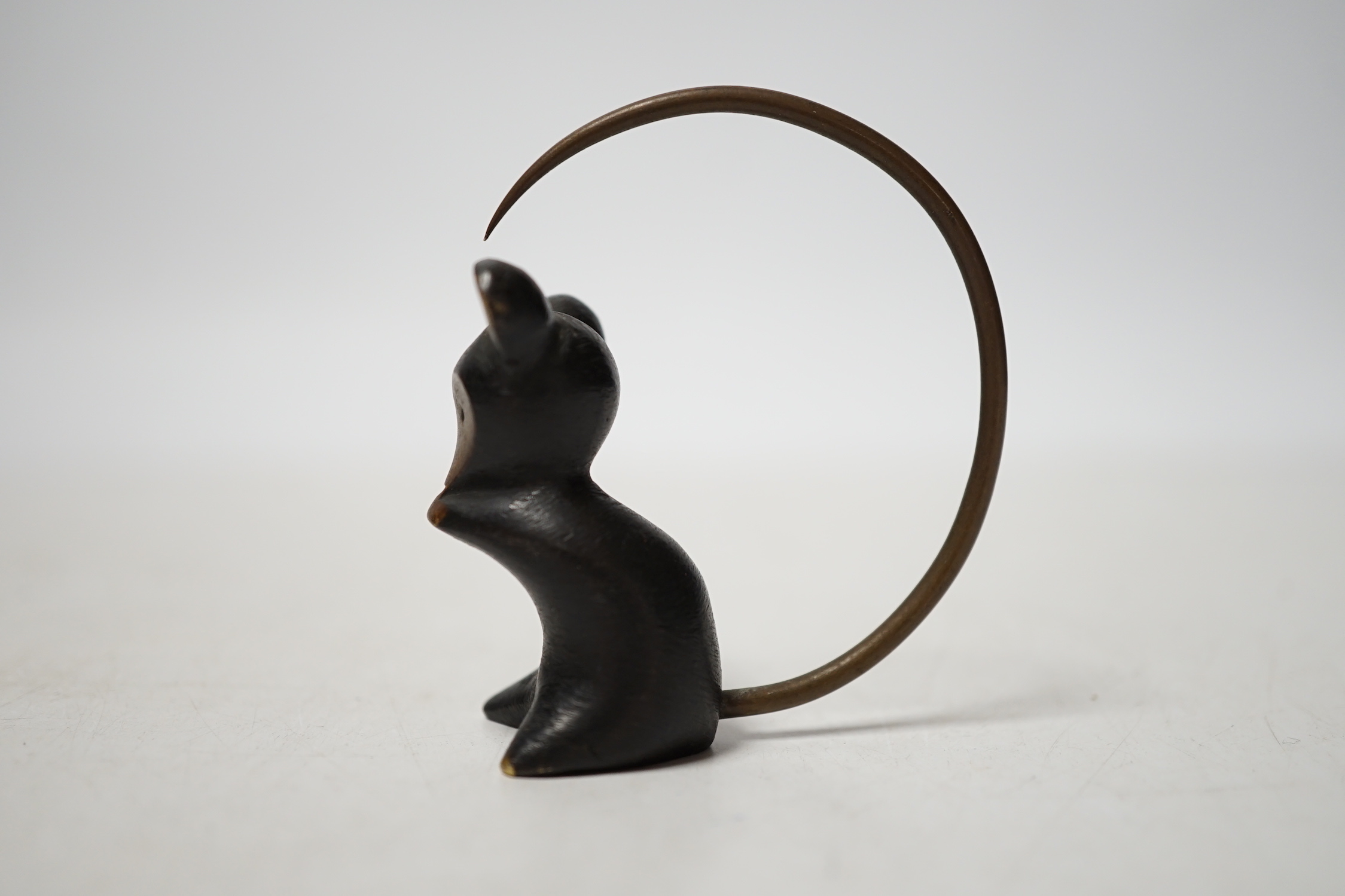 A Walter Bosse for Baller blackened brass model of a mouse, 5.5cm high